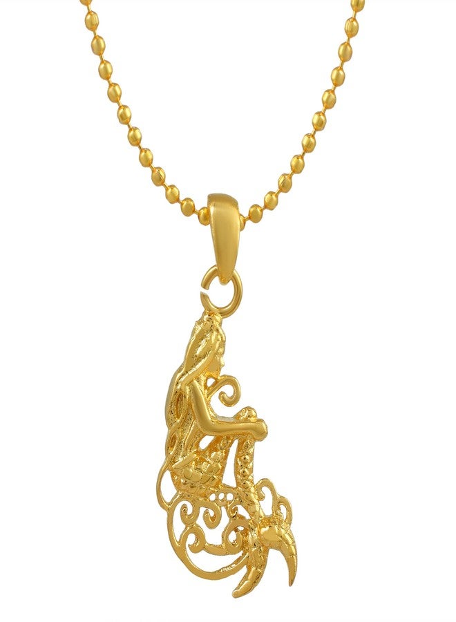 Memoir Brass Goldplated Mermaid Fashion Pendant women Men (PCOM4432) - Image 3