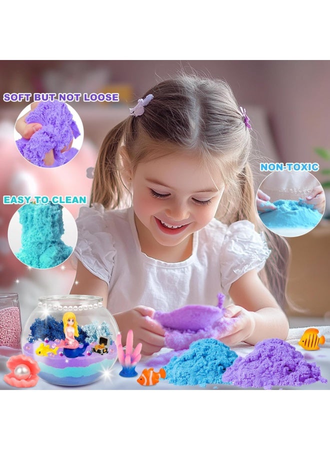 Mermaid Light-Up Terrarium Kit for Kids, LED Night Light Birthday Gift for Girls, Mermaid Toys DIY Arts and Crafts Kit for Girls Ages 3+ Year Old - Image 4