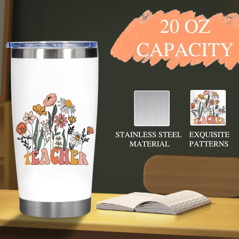 DHQH Teacher Appreciation Gift Set: 20oz Insulated Tumbler & Canvas Tote Bag Box for Women Educators -Birthday  Thank You  Holiday Presents - Image 4
