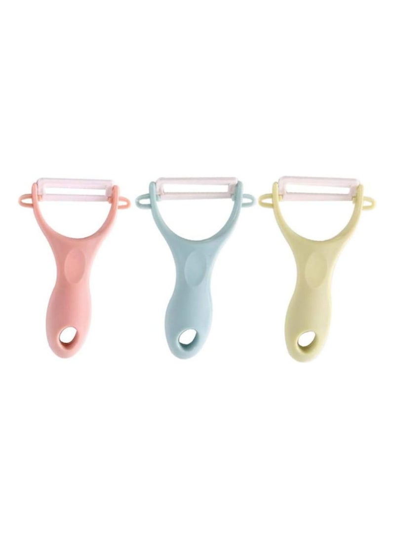 Oasisgalore 3-Pack Ceramic Vegetable Peelers - Potato, Cucumber, and Apple Peelers for Kitchen Use  - Image 1