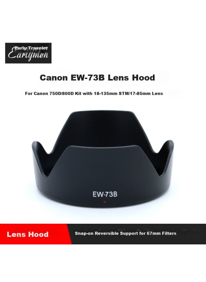 Earlymen Lens Hood Ew-73B For Canon 90D/850D/80D/77D/70D/7D2/7D/800D With Ef-S18-135Is Stm Lens - Image 2