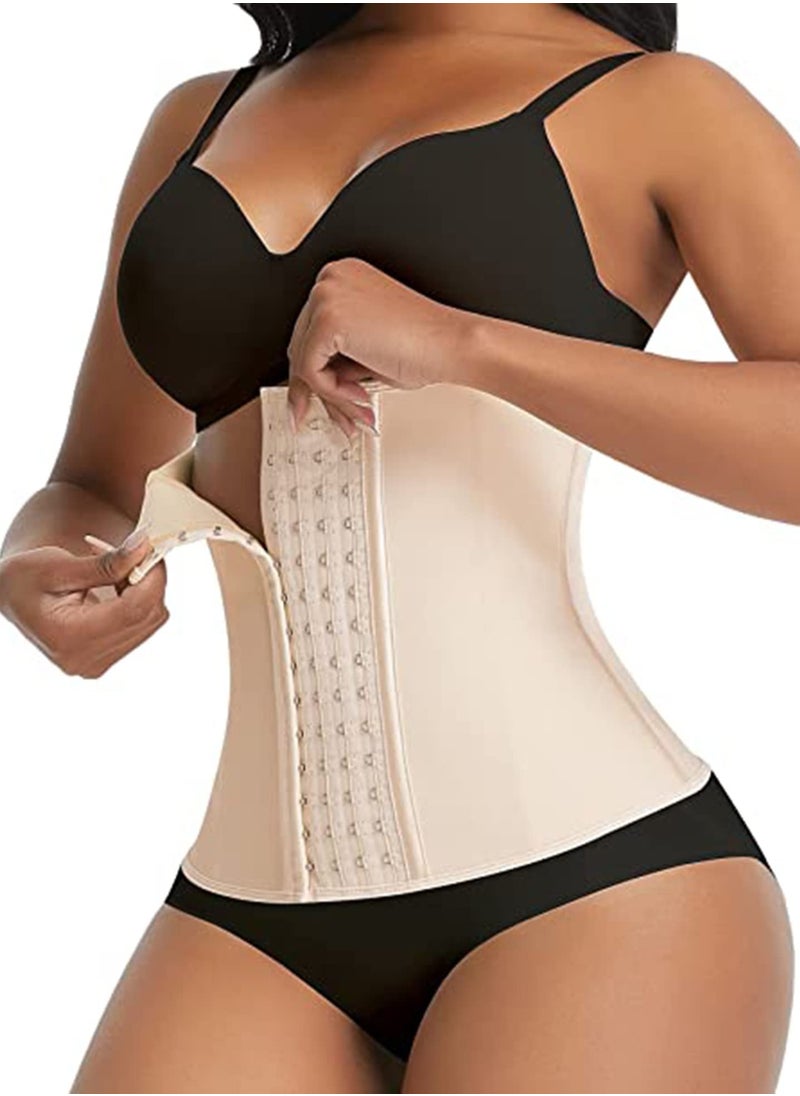 Captaintech Latex Waist Trainer for Women 4 Hooks Waist Cincher Corset Hourglass Body Shaper Girdle  M  - Image 4