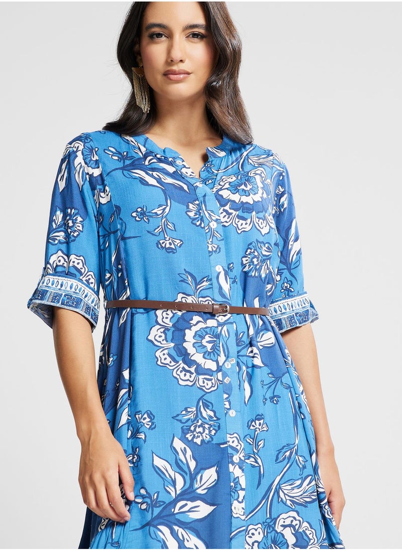 Biba - Floral Print Belted Dress - Image 1