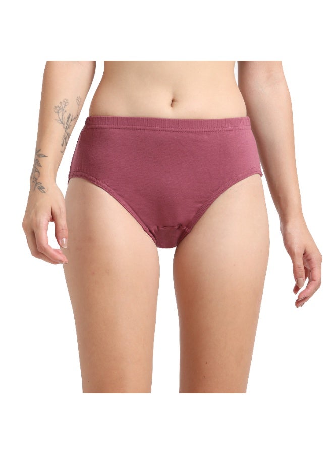 DUJE Women’s Lycra Panty IE (Inner Elastic) (1-Piece – Dark Purple) | 95% Cotton 5% Spandex | Stretchable, Breathable, Sweat-Absorbing, Anti-Bacterial & Odour-Free Everyday Comfort Innerwear - Image 1