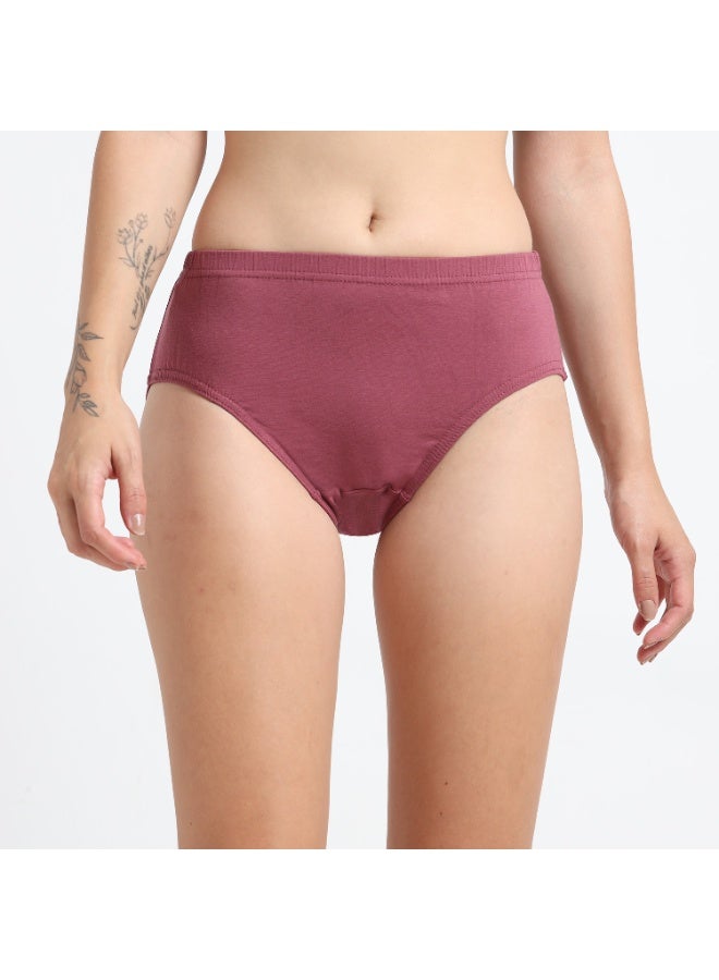 DUJE Women’s Lycra Panty IE (Inner Elastic) (1-Piece – Dark Purple) | 95% Cotton 5% Spandex | Stretchable, Breathable, Sweat-Absorbing, Anti-Bacterial & Odour-Free Everyday Comfort Innerwear - Image 2