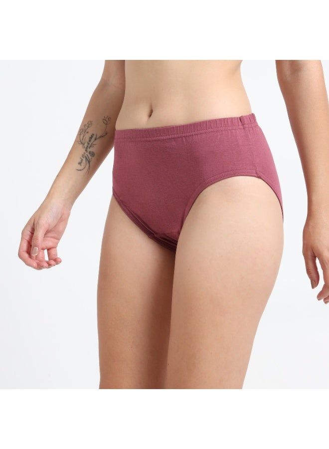 DUJE Women’s Lycra Panty IE (Inner Elastic) (1-Piece – Dark Purple) | 95% Cotton 5% Spandex | Stretchable, Breathable, Sweat-Absorbing, Anti-Bacterial & Odour-Free Everyday Comfort Innerwear - Image 3