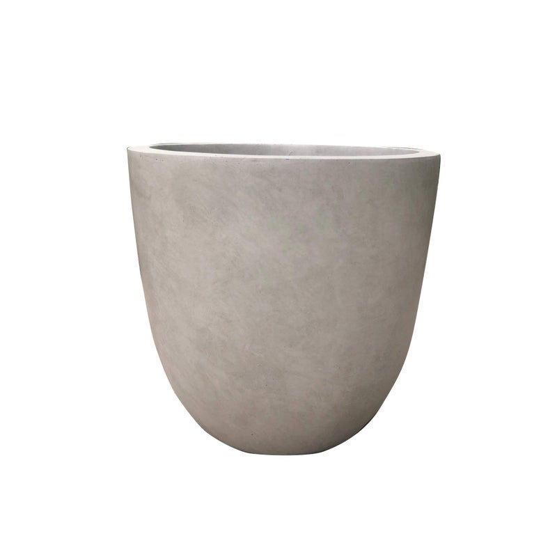 Kante 18 Inch Dia Round Concrete Planter, Indoor Outdoor Large Plant Pot with Drainage Hole and Rubber Plug for Home Patio Garden, Weathered Concrete - Image 1