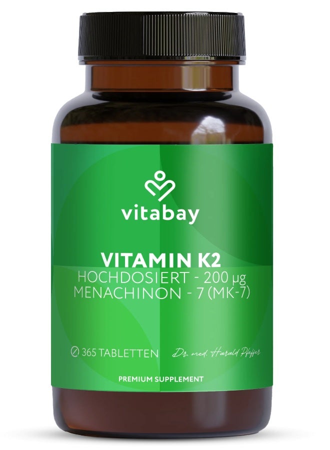 Vitabay Vitamin K2 MK-7 200 µg - 365 Vegan Tablets - Image 1