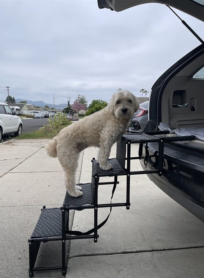 Maxworks PawStep 50722 Portable & Foldable 4-Step Pet Stairs Non-Slip Steps for SUV Trucks Vans Cars - Image 5