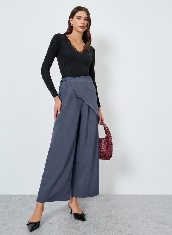 Take Two Black Lace Trim Long Sleeve Top - Image 2