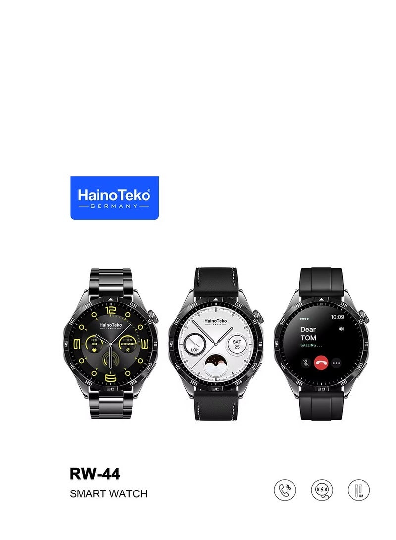 Haino Teko Haino Teko GT4 RW44 Round Screen AMOLED Display Smart Watch With 3 Pair Straps and Wireless Charger - Image 2