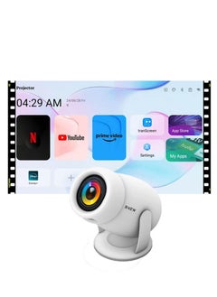 B NEW Mini Projector Auto Keystone, 4k Projector 1080P, Projector with Wifi 6 and Bluetooth 5.0, Portable Projector 290 ANSI 180 Degree Rotation, Screen Adjust, Android 12 and 4000+ Authorized App, For Iphone, home theater, Tv player, Laptop  - Image 1