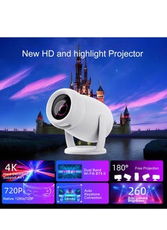 B NEW Mini Projector Auto Keystone, 4k Projector 1080P, Projector with Wifi 6 and Bluetooth 5.0, Portable Projector 290 ANSI 180 Degree Rotation, Screen Adjust, Android 12 and 4000+ Authorized App, For Iphone, home theater, Tv player, Laptop  - Image 3