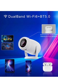 B NEW Mini Projector Auto Keystone, 4k Projector 1080P, Projector with Wifi 6 and Bluetooth 5.0, Portable Projector 290 ANSI 180 Degree Rotation, Screen Adjust, Android 12 and 4000+ Authorized App, For Iphone, home theater, Tv player, Laptop  - Image 4