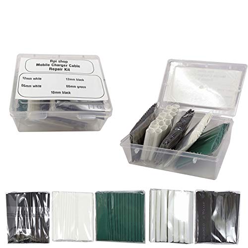 Rpi shop - 50 Pcs Colours Assorted Polyolefin Heat Shrink Tube, For Mobile Charger Cable Repairs, Cover For iPhone Lightning Charger Cable USB Cord, Cover for Type C, iPhone, Apple Lightning, HDMI - Image 1