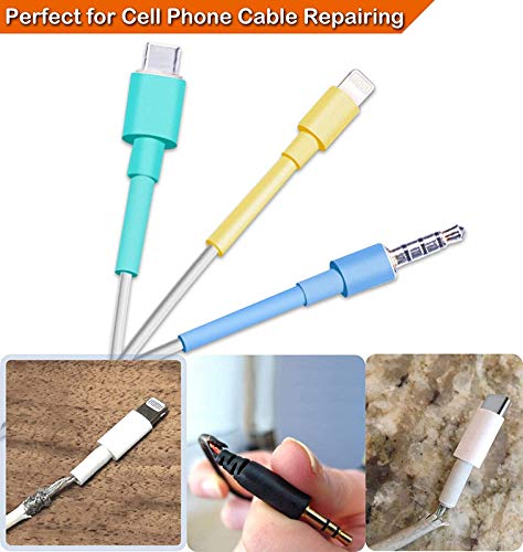 Rpi shop - 50 Pcs Colours Assorted Polyolefin Heat Shrink Tube, For Mobile Charger Cable Repairs, Cover For iPhone Lightning Charger Cable USB Cord, Cover for Type C, iPhone, Apple Lightning, HDMI - Image 5