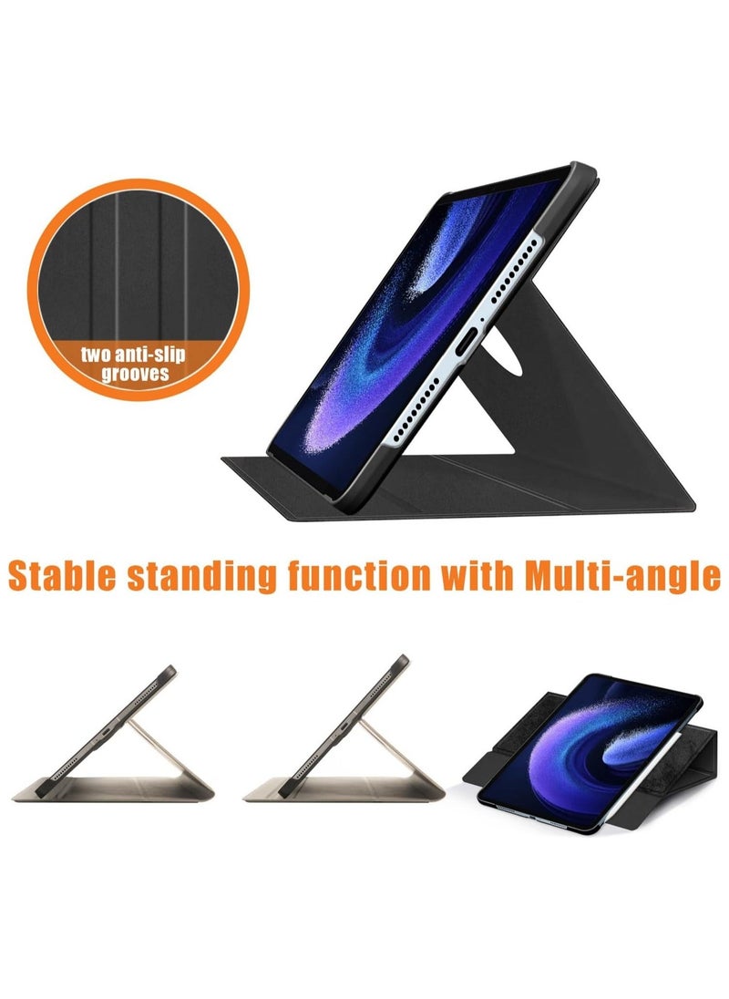 Xiaomi Mi Pad 6/6pro 11 inch case for, Multi-Viewing Angles, Multifunctional PU Leather Smart Cover with Auto Sleep Wake Feature, Slim Flip Shell Case for Xiaomi Pad 6/6pro, Black - Image 5