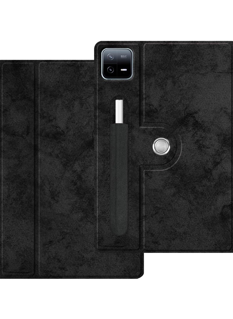 Xiaomi Mi Pad 6/6pro 11 inch case for, Multi-Viewing Angles, Multifunctional PU Leather Smart Cover with Auto Sleep Wake Feature, Slim Flip Shell Case for Xiaomi Pad 6/6pro, Black - Image 2