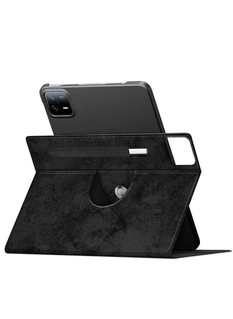 Xiaomi Mi Pad 6/6pro 11 inch case for, Multi-Viewing Angles, Multifunctional PU Leather Smart Cover with Auto Sleep Wake Feature, Slim Flip Shell Case for Xiaomi Pad 6/6pro, Black - Image 3