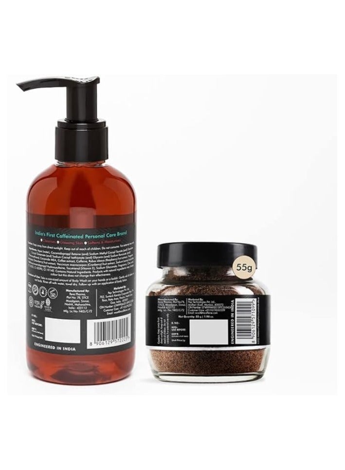 إم كافيين ساسيات البشرة الناعمة والمتوهجة من الكافيين مع غسول الجسم بتوت القهوة ومقشر الجسم بالقهوة | يزيل السمرة وينظف بعمق ويمنح بشرة ناعمة وملساء - Image 2