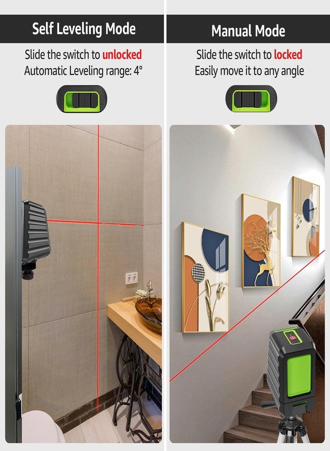 Huepar Laser Level with Tripod, Huepar 150Ft Red Self Leveling Lazer Levels Outdoor Use, 150° Vertical Green Cross Line Level Tool for Picture Hanging, Tile, Construction Project - Pulse Mode (25.6in Tripod) - Image 5