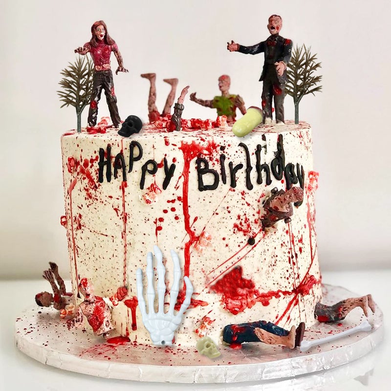 KDPATFAV 17 PCS Zombie Cake Decoration Zombie Cake Toppers Zombie Figure Themed Party Decorations for Halloween Birthday Weeding Party Cake Decorations - Image 3