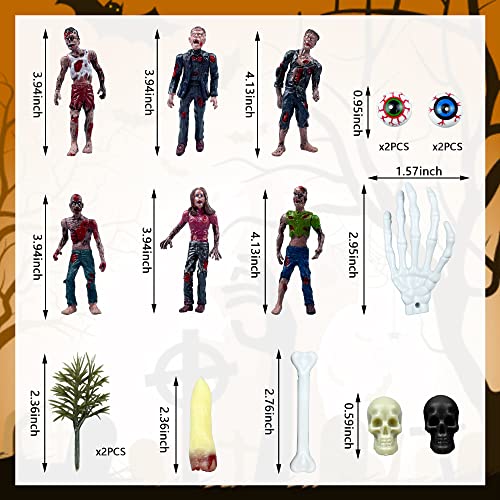 KDPATFAV 17 PCS Zombie Cake Decoration Zombie Cake Toppers Zombie Figure Themed Party Decorations for Halloween Birthday Weeding Party Cake Decorations - Image 5
