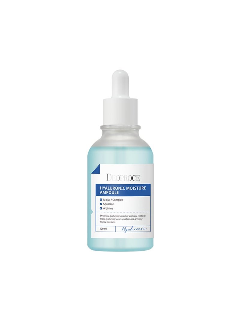 DEOPROCE - Deoproce Hyaluronic Moisture Ampoule 100 ml Korean Skincare 7 Types of Hyaluronic Acid Moisturizing Allantoin Hydrates Dry Skin - Image 1