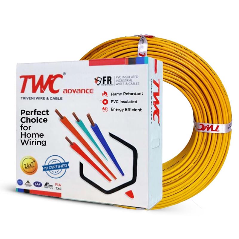 TWC Advance Single Core Electrical Wire Red 45 Meter 4 SQMM PVC electrical insulated copper wire Cable for Domestic Industrial Connection purpose Flame Resistant - Image 1