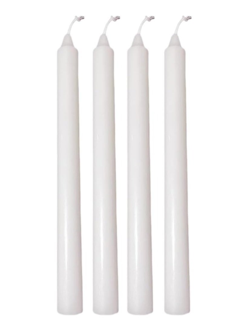 HOME ZONE 4Pcs White Dinner Table Candles Tall Candlesticks Household Candle Stick for Wedding, Dinner - Image 1