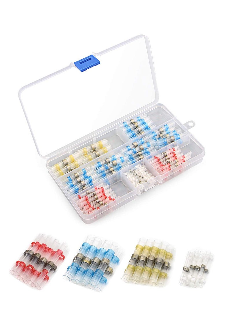 GUDOO 120 PCS Solder Seal Wire Connectors, Heat Shrink Connectors, Waterproof and Insulated Electrical Wire Terminals, Splice  - Image 1
