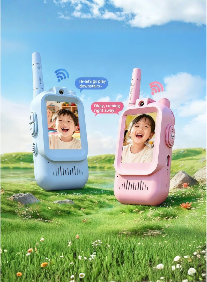 Hoco 2-Pack Kids Video Walky Talky with HD Camera | Rechargeable Long Range Toy for Boys & Girls Ages 3-8 | Voice Changer, Auto Pairing for Outdoor Play, Camping & Travel Gifts | Parent-Child Intercom - Image 2
