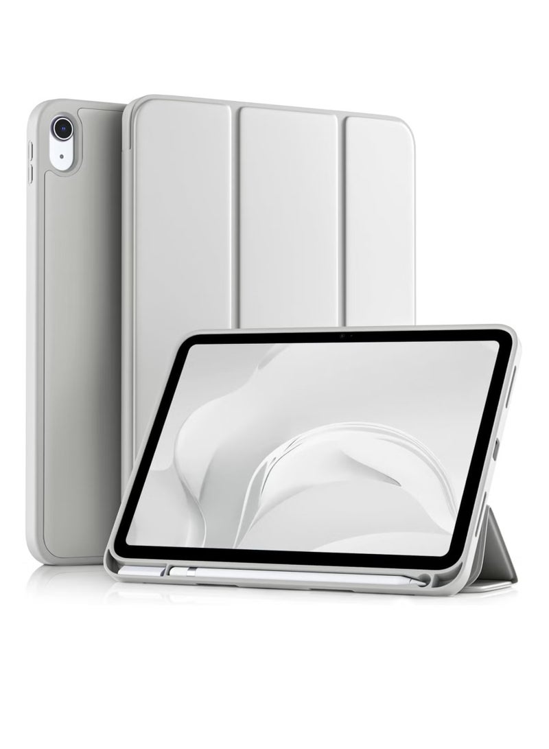 ELTRAZONE Slim Trifold Stand Case for iPad 10th Generation (10.9-Inch, 2022) – Shockproof Protective Cover with Pencil Holder, Auto Sleep/Wake, Soft TPU Back, Lightweight & Durable – Gray - Image 1