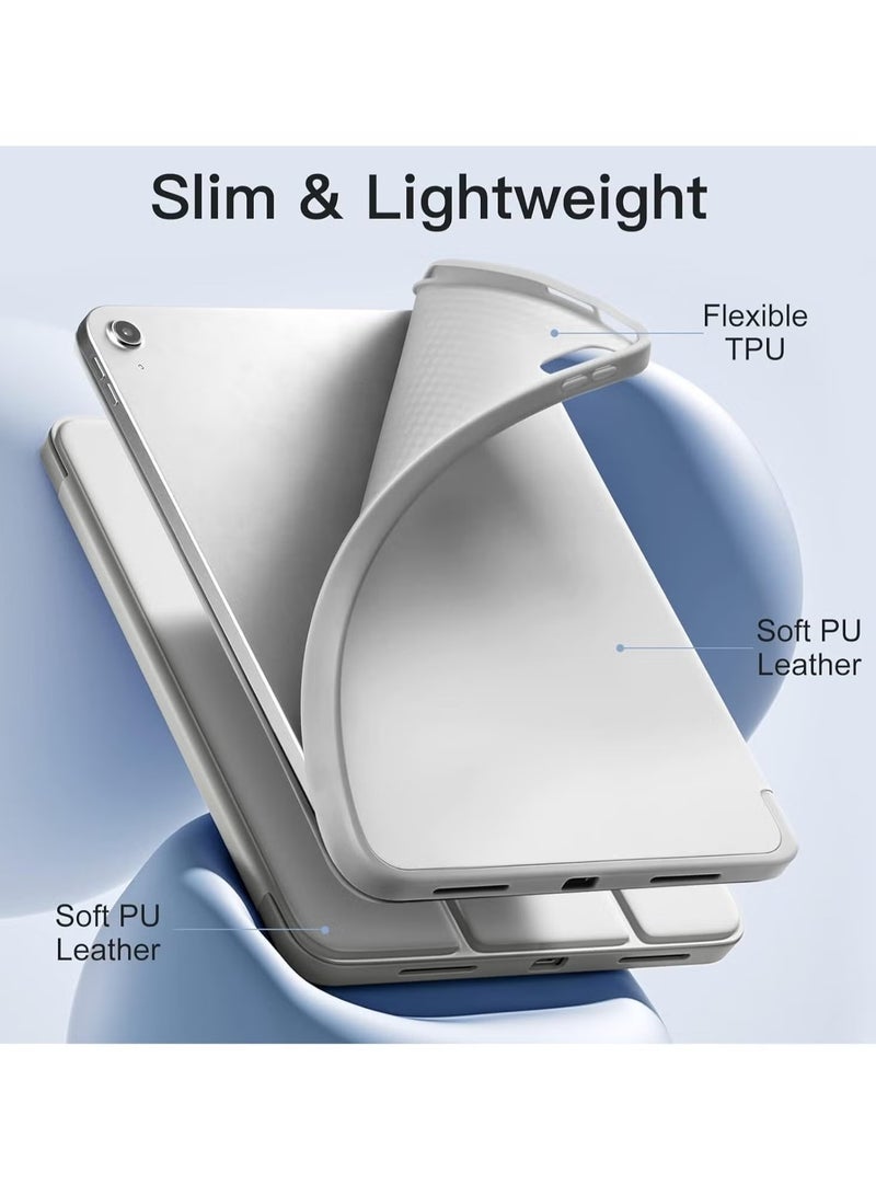 ELTRAZONE Slim Trifold Stand Case for iPad 10th Generation (10.9-Inch, 2022) – Shockproof Protective Cover with Pencil Holder, Auto Sleep/Wake, Soft TPU Back, Lightweight & Durable – Gray - Image 3