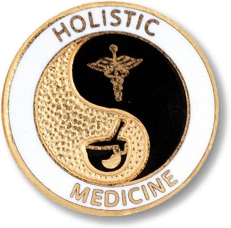 Prestige Medical Holistic Medicine Emblem Pin - Gold-Plated Cloisonne Jewelry