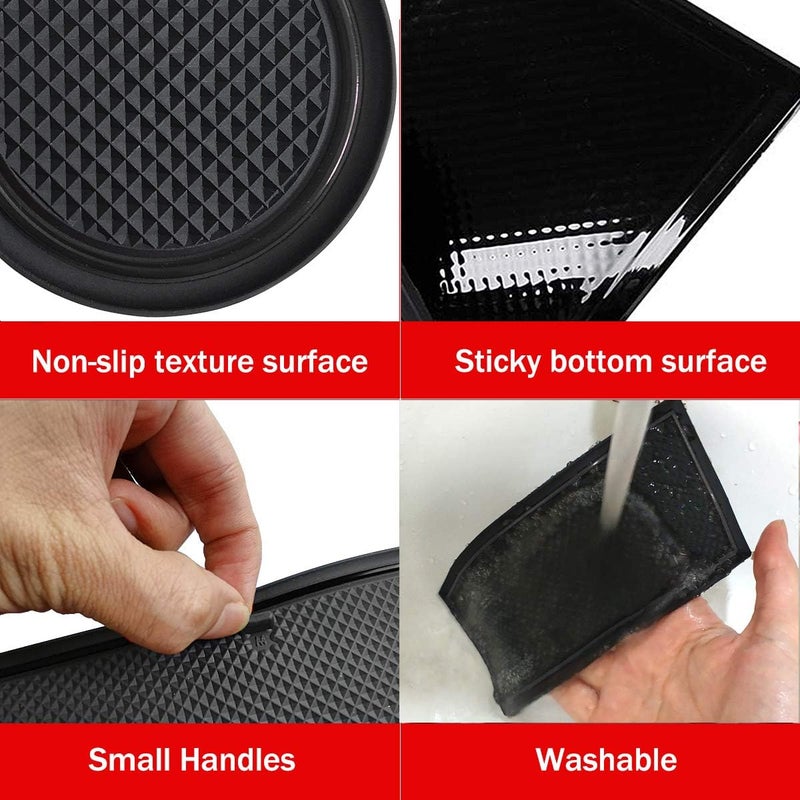 Auovo Door Mats for Honda Pilot 2016-2022 - Custom Fit Anti Dust Mats Inserts (31pcs/Set) - Black Trim - Image 5