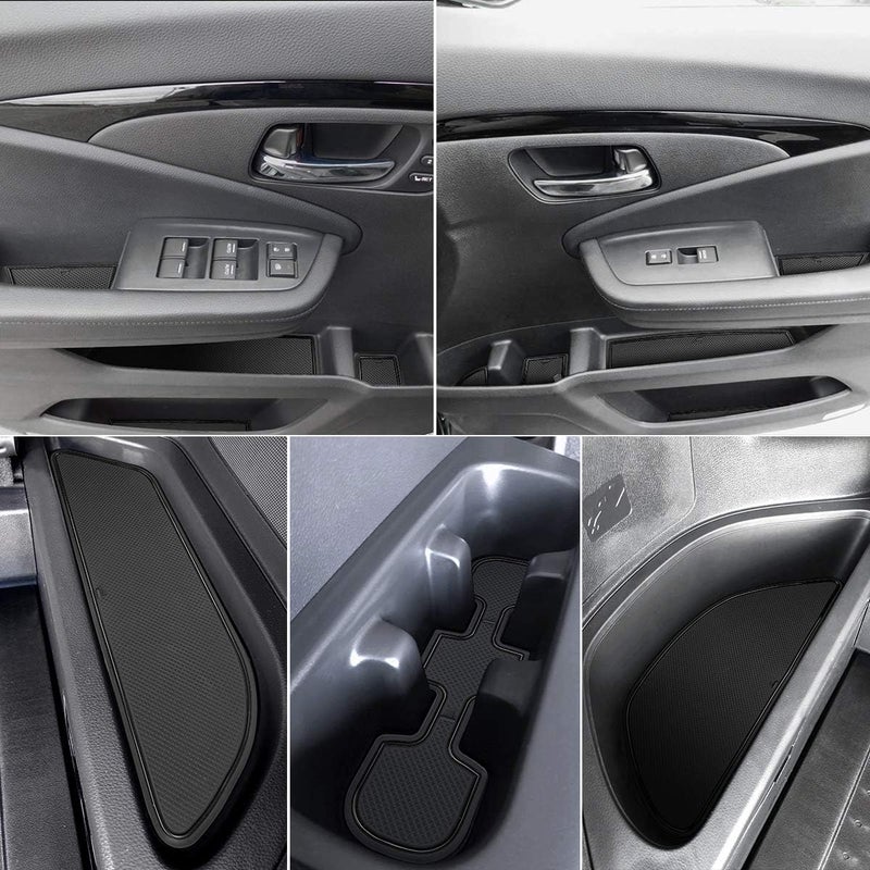 Auovo Door Mats for Honda Pilot 2016-2022 - Custom Fit Anti Dust Mats Inserts (31pcs/Set) - Black Trim - Image 2