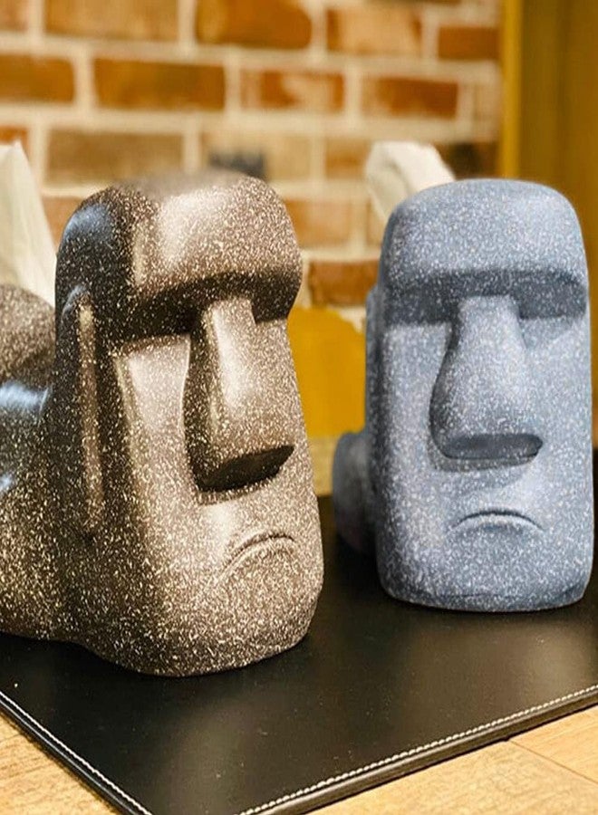 Kelendle Resin Tissue Box Holder Funny Moai Butt Tissue Holder Decorative Paper Storage Box Napkin Storage Box Organizer Facial Tissue Box Holder for Bathroom Bedroom Desk Table Office White - Image 5