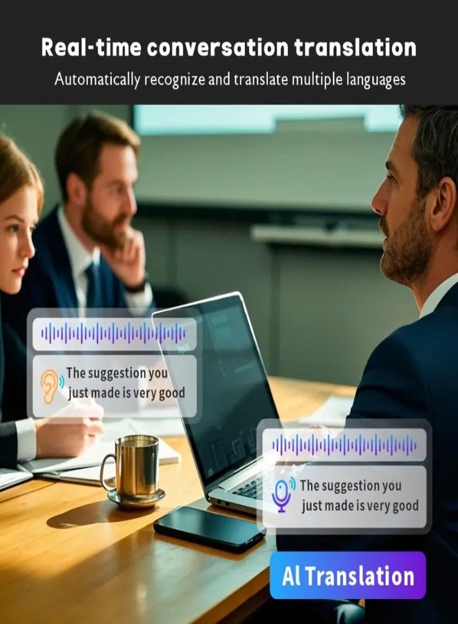 AI Intelligent Translation Smart Glasses Model E13-C – Real-Time Multi-Language Translation, Built-in Microphone  Speaker, Touch Control, Wireless Calling  Music Playback, Voice Assistant, Long Battery Life, Stylish for Men  Women - SunGlasses - Image 5