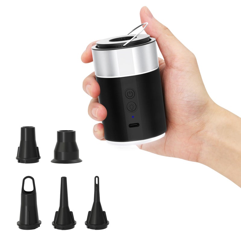 LIBERRWAY Electric Air Pump for Inflatables- 4000mAH Rechargeable Tiny Cordless Portable Air Pump with Camping Lantern, Quick-Fill Air Mattress Pump for Camping, Pool Floats - Image 1