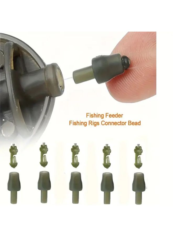 10pcs Quick Change Beads Fishing Feeder Rig Hook Length Carp Tackle Terminal Rubber Baits - Image 1