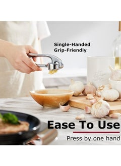 RAQTA Premium Garlic Press | Garlic Mincer Set with Silicone Roller Peeler & Cleaning Brush | Rust-Proof, Dishwasher Safe & Easy to Use  - Image 4