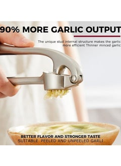 RAQTA Premium Garlic Press | Garlic Mincer Set with Silicone Roller Peeler & Cleaning Brush | Rust-Proof, Dishwasher Safe & Easy to Use  - Image 5