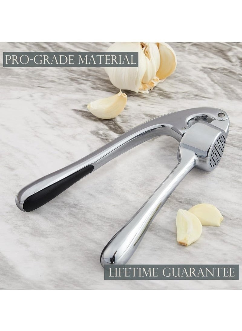 RAQTA Premium Garlic Press | Garlic Mincer Set with Silicone Roller Peeler & Cleaning Brush | Rust-Proof, Dishwasher Safe & Easy to Use  - Image 2