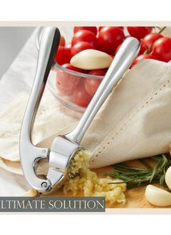RAQTA Premium Garlic Press | Garlic Mincer Set with Silicone Roller Peeler & Cleaning Brush | Rust-Proof, Dishwasher Safe & Easy to Use  - Image 3