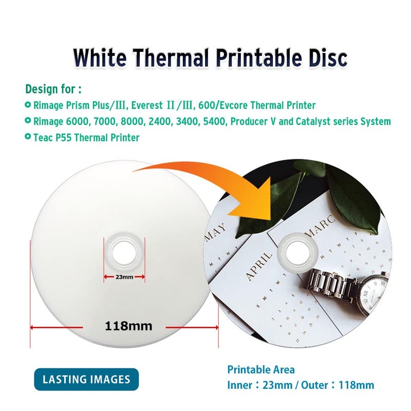 PlexDisc DVD+R 4.7GB 16X White Thermal Hub Printable - 100 Disc Spindle (FFP) - 63C-415-BX - Image 2
