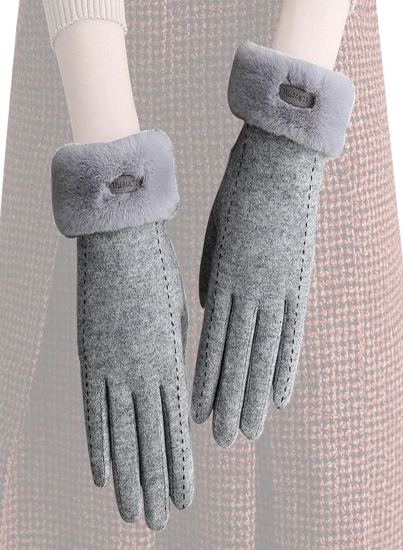 GGOOT Winter Gloves Women | Touchscreen Wool Gloves - Warm Fleece Lined Knit Gloves Elastic Cuff Texting Gloves, Thermal Warm Gloves For Cycling, Riding, Motorcycle - Image 1