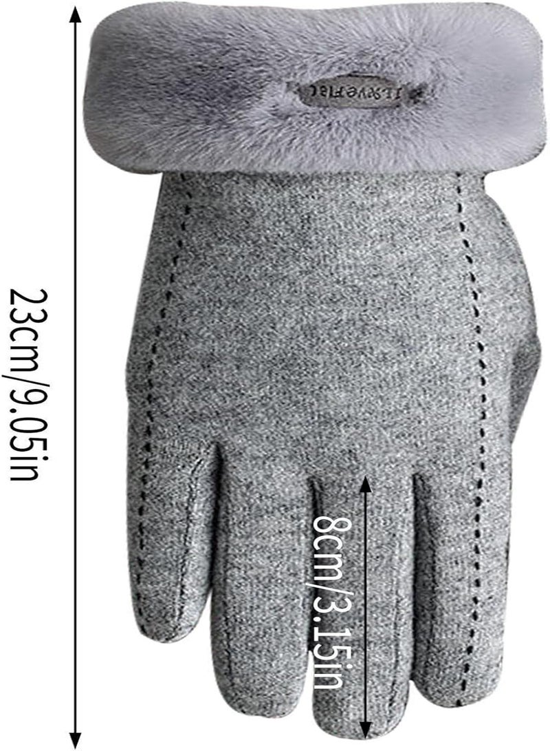 GGOOT Winter Gloves Women | Touchscreen Wool Gloves - Warm Fleece Lined Knit Gloves Elastic Cuff Texting Gloves, Thermal Warm Gloves For Cycling, Riding, Motorcycle - Image 4
