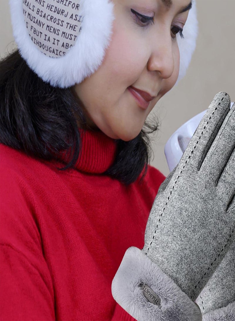 GGOOT Winter Gloves Women | Touchscreen Wool Gloves - Warm Fleece Lined Knit Gloves Elastic Cuff Texting Gloves, Thermal Warm Gloves For Cycling, Riding, Motorcycle - Image 3