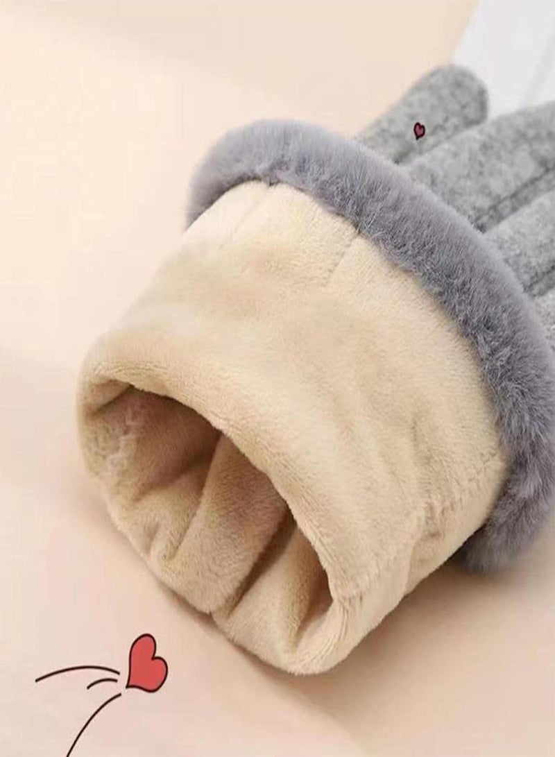 GGOOT Winter Gloves Women | Touchscreen Wool Gloves - Warm Fleece Lined Knit Gloves Elastic Cuff Texting Gloves, Thermal Warm Gloves For Cycling, Riding, Motorcycle - Image 5